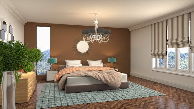 Illustration of the bedroom interior