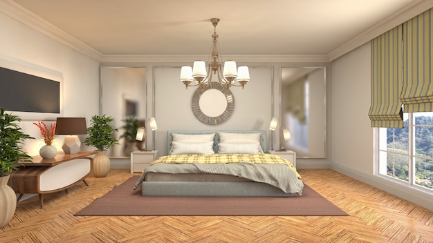 Illustration of the bedroom interior