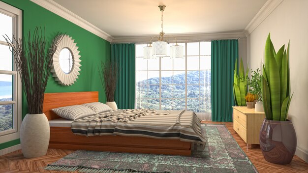 Illustration of the bedroom interior