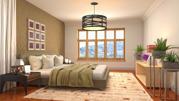 Illustration of the bedroom interior