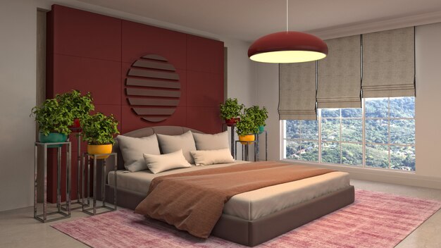 Illustration of the bedroom interior