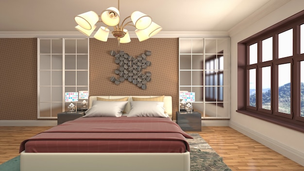 Illustration of the bedroom interior