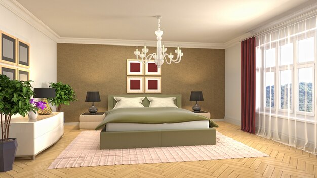 Illustration of the bedroom interior