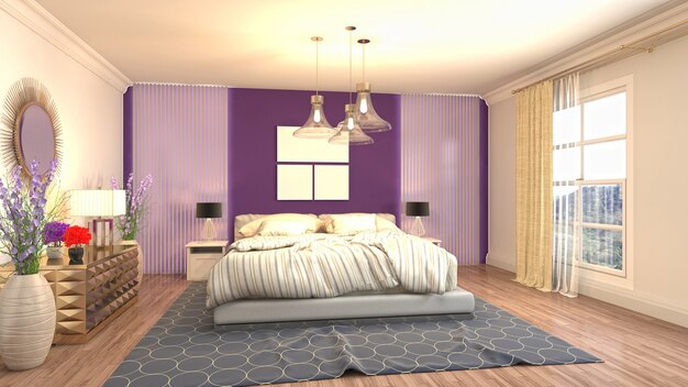 Illustration of the bedroom interior