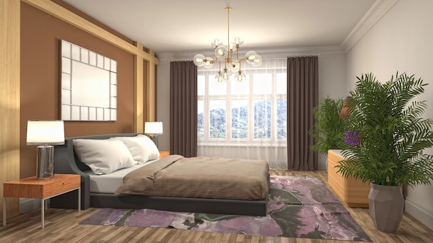 Illustration of the bedroom interior