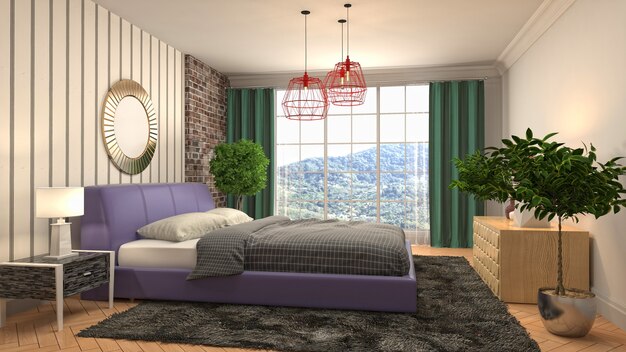 Illustration of the bedroom interior