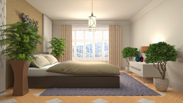 Illustration of the bedroom interior