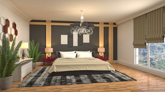 Illustration of the bedroom interior