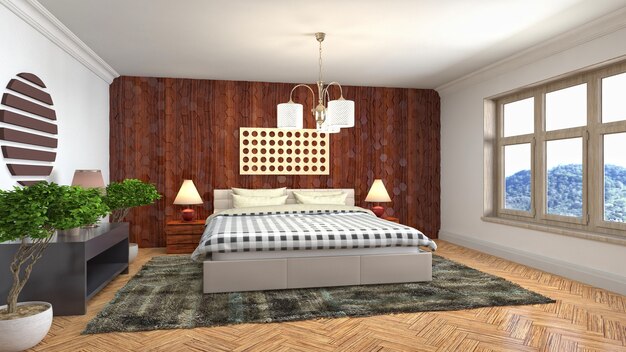 Illustration of the bedroom interior