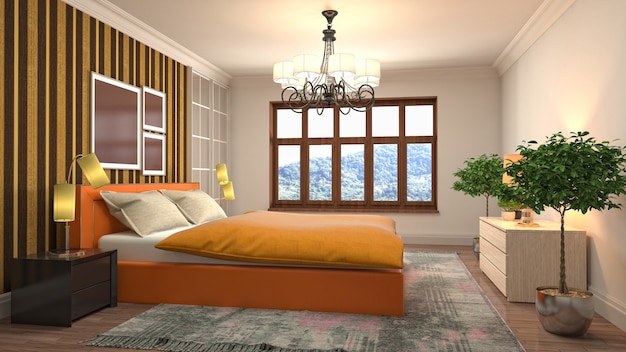 Illustration of the bedroom interior