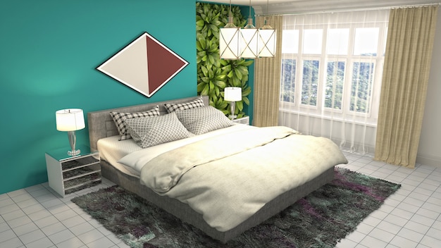 Illustration of the bedroom interior