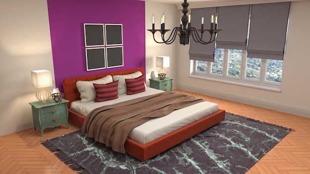 Illustration of the bedroom interior