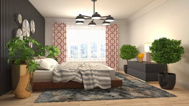 Illustration of the bedroom interior