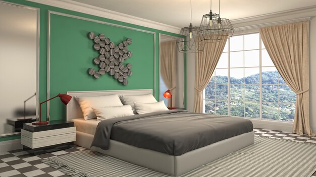 Illustration of the bedroom interior