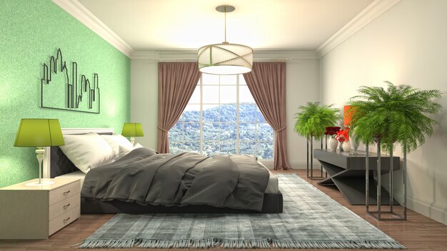 Illustration of the bedroom interior