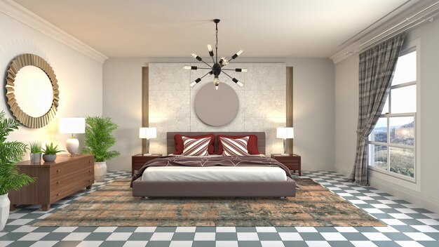 Illustration of the bedroom interior