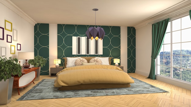 Illustration of the bedroom interior