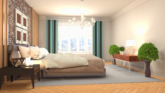 Illustration of the bedroom interior