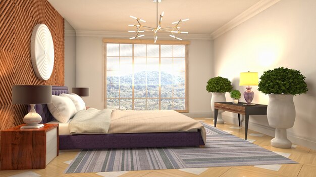 Illustration of the bedroom interior