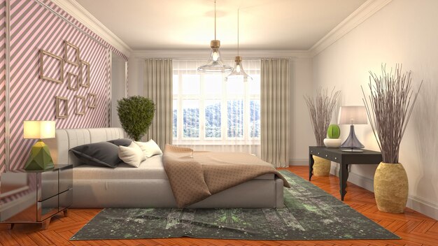 Illustration of the bedroom interior