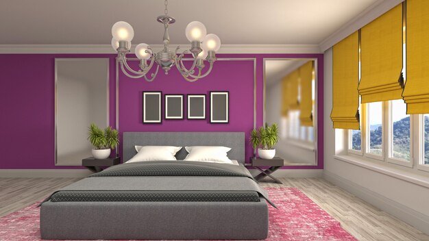 Illustration of the bedroom interior