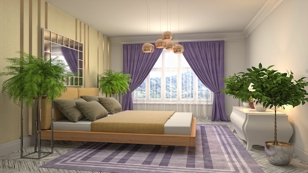 Illustration of the bedroom interior