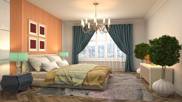 Illustration of the bedroom interior