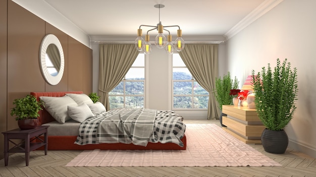 Illustration of the bedroom interior