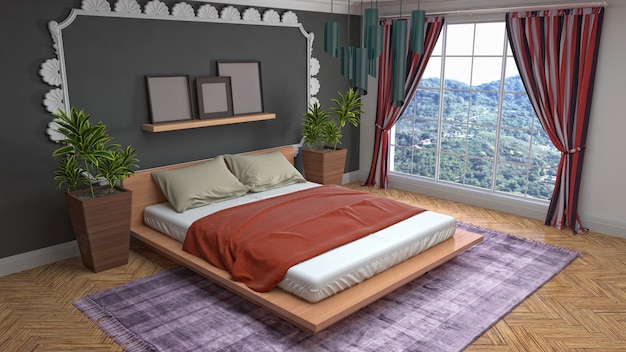 Illustration of the bedroom interior