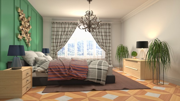 Illustration of the bedroom interior