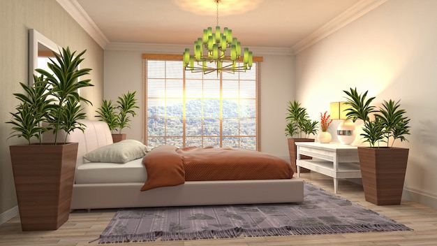 Illustration of the bedroom interior