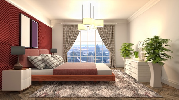 Illustration of the bedroom interior