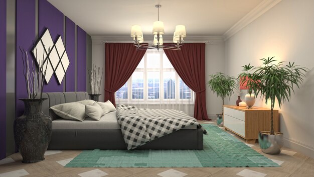 Illustration of the bedroom interior