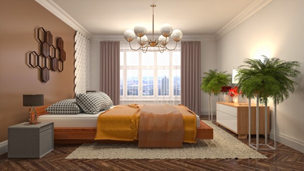 Illustration of the bedroom interior