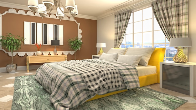 Illustration of the bedroom interior