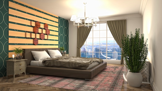 Illustration of the bedroom interior