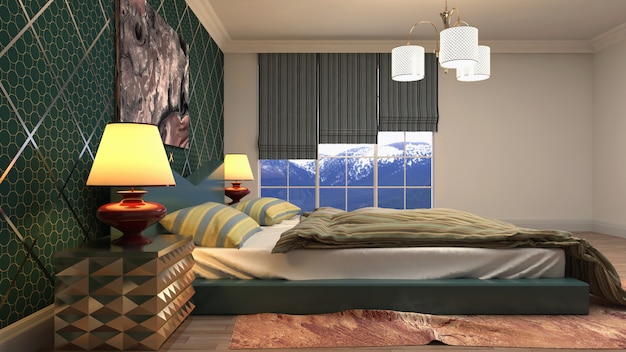 Illustration of the bedroom interior