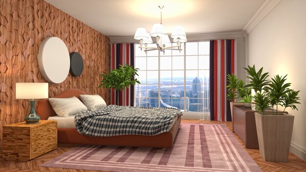 Illustration of the bedroom interior