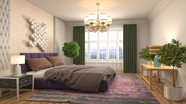 Illustration of the bedroom interior