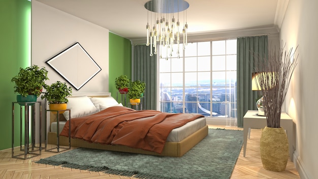 Illustration of the bedroom interior