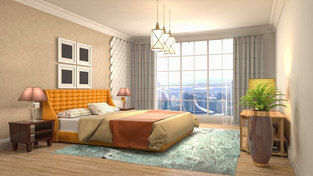 Illustration of the bedroom interior