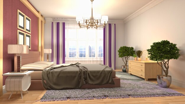 Illustration of the bedroom interior