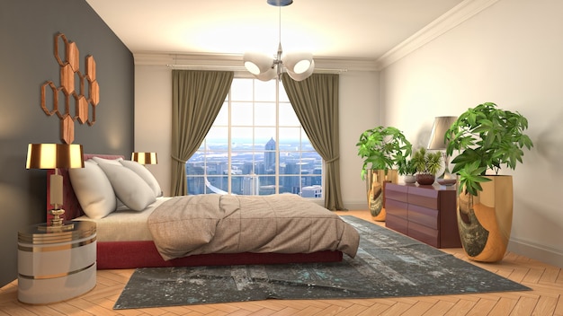 Illustration of the bedroom interior