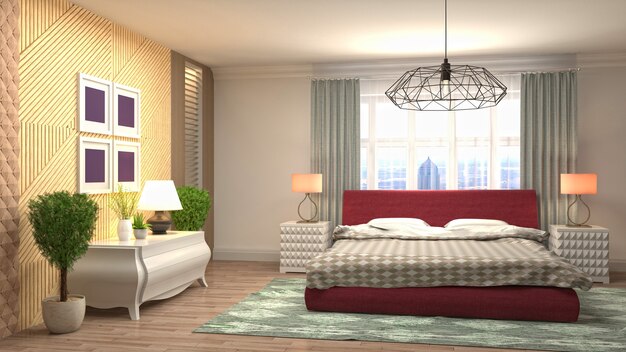 Illustration of the bedroom interior