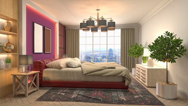 Illustration of the bedroom interior