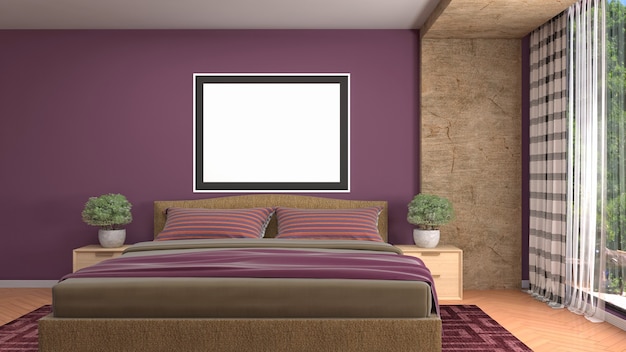 Illustration of the bedroom interior