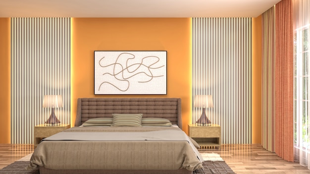 Illustration of the bedroom interior