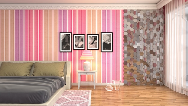 Illustration of the bedroom interior