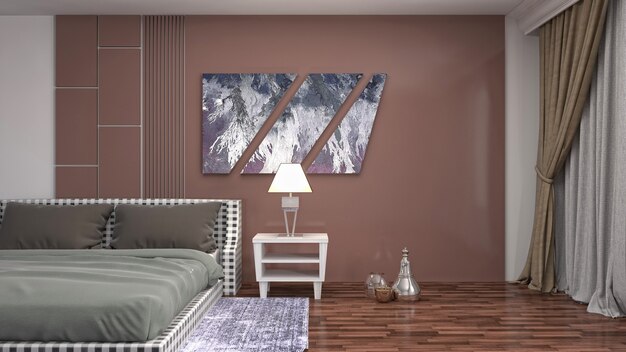 Illustration of the bedroom interior