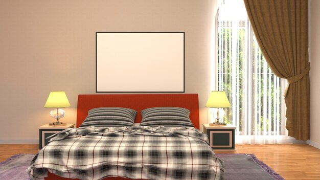 Illustration of the bedroom interior